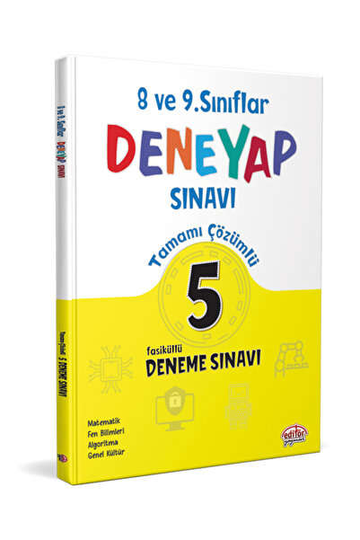 Editör Yayınevi 8-9. Sınıf Deneyap Tamamı Çözümlü 5 Deneme Sınavı 2026
