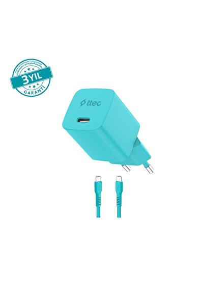 Ttec SmartCharger GAN 45W PD Seyahat Hızlı Şarj Aleti + USB-C - USB-C 3A Kabl...