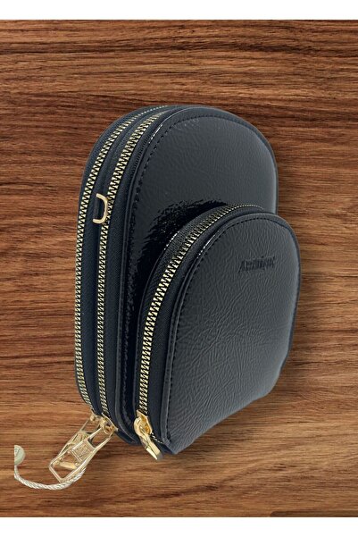 Armine Modern Messenger Bag Black Patent Leather Women's Convenient Bag Styli...