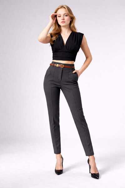 ANATOLIATEKSTILE Elegant Women's Pants, Office Business Casual Without Belt –...