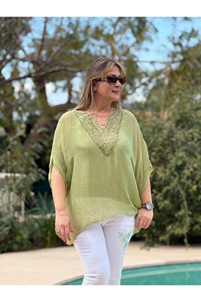 Punta Otantik Nc92895 Collar Guipure Lace Italian I Silk Luz Green