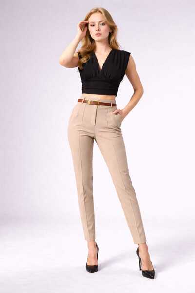 ANATOLIATEKSTILE Elegant Women's Pants, Office Business Casual Without Belt –...