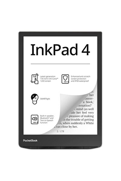 pocketbook E-Book Reader InkPad 4 7.8" E Ink Carta 1200, 32GB, Wi-Fi, Bluetoo...