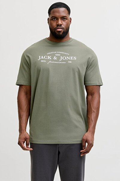 Jack & Jones تيشيرت جاك جونز Jprblakevin Ss Fst Pls للرجال باللون الكاكي مقاس...