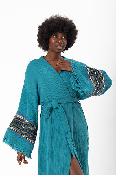 Befera Design Sahra Muslin Kimono, pachet de bumbac 100% halate de baie, caft...