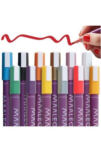 Maaleo Set de 12 markere acrilic impermeabil