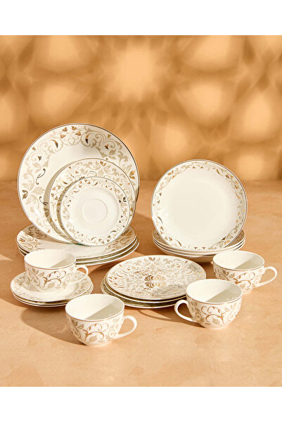 REDTAG طقم عشاء ذهبي بحواف ذهبية (20 قطعة)