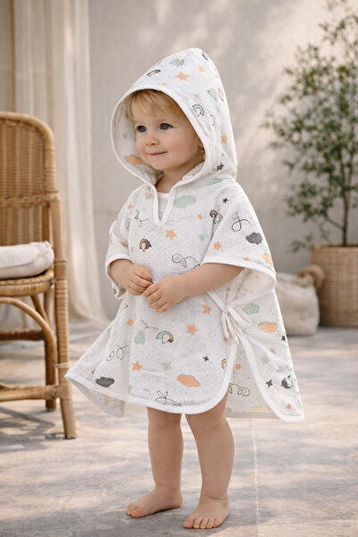 Tomuycuk 100% Muslin Poncho Towel with Cotton Pieces - Baby & Kids Beach and ...