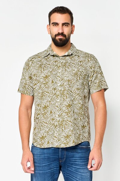 Gant Men Regular Fit Short Sleeve Allover Print Casual Shirt, Multicolor