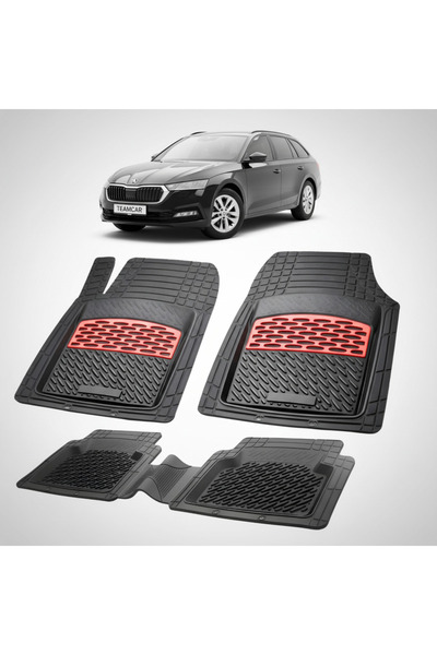 TEAMCAR Съвместими стелки за Skoda Octavia IV Combi 2019+ | Червени