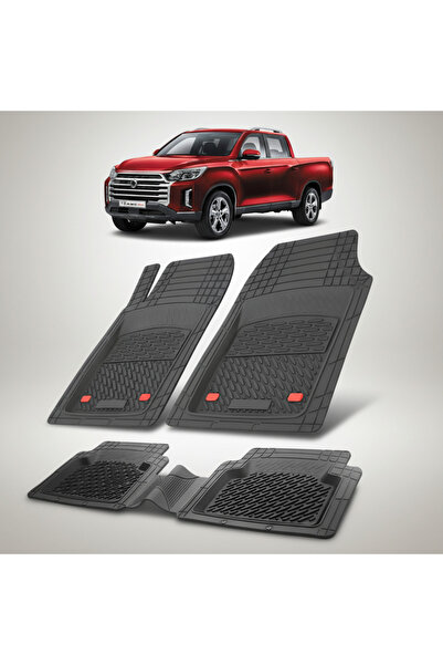 TEAMCAR Συμβατά πατάκια δαπέδου KGM Musso Grand 2023-σήμερα | Μαύρο