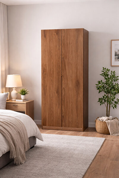 eos mobilya 5 Raflı 1 Askılı Sensörlü LED’li Gardırop 100x59x218 cm Sunta Kap...