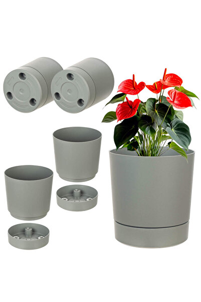 KADAX Capac pentru ghiveci cu farfurie rotundă 14,5 cm, set de 2, gri-verde