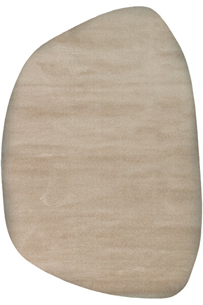 Cool Halı Puffy Koyu Bej Kalın Yumuşak Amorf Minimal Dekor Pelış Asimetrik Gi...