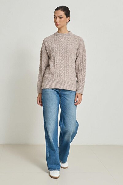 Setre Пуловер с дълги ръкави и мотив на норка