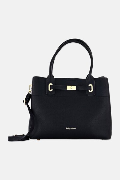 Kathy Ireland Women Brand Logo Handbag, Black