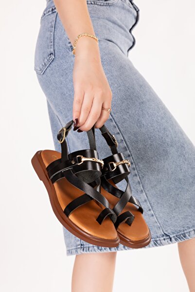 Gondol Genuine Leather Vaketa Flip Flops Sandals Crm.501 Black