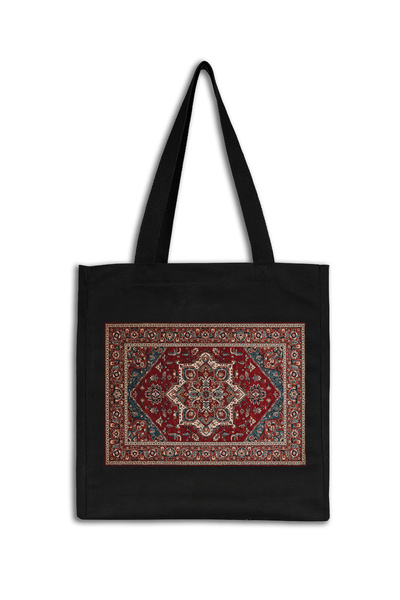 INKD لوحة فنية قماشية حقيبة – تصميم تقليدي سجاد سجادة كليم مطبوع - 35x40x10 سم