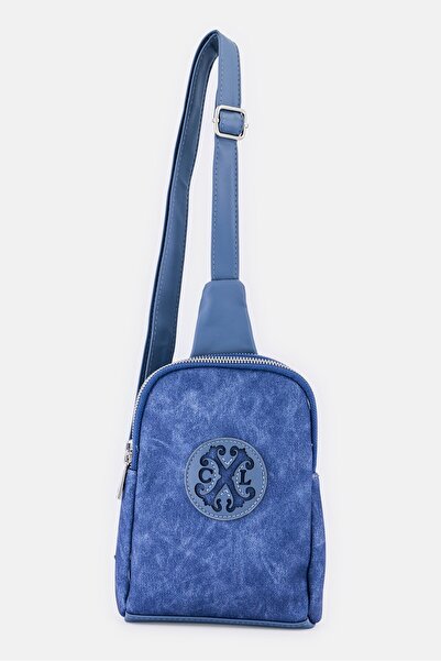 CXL by Christian Lacroix حقيبة كتف نسائية بشعار ماركة، لون أزرق