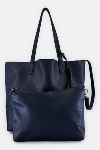 Jenny Women 2 Pcs Brand Logo Tote Bag With Crossbody Bag, Dark Navy