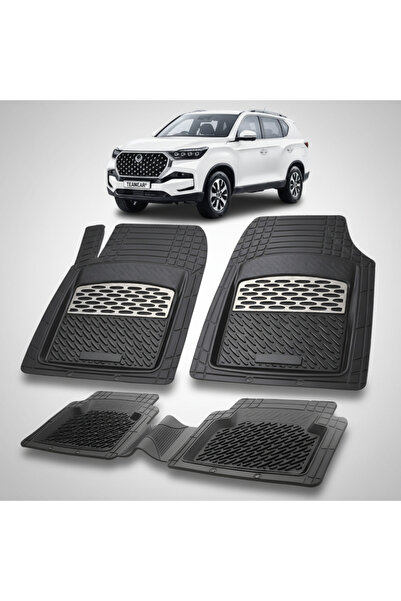 TEAMCAR Συμβατά πατάκια δαπέδου KGM Rexton 2023-σήμερα | Ασημί