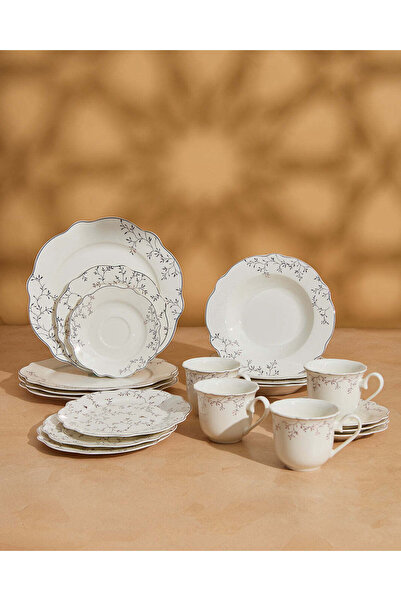REDTAG Gold Floral Print Dinner Set (20 Piece)