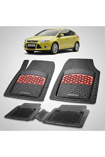 TEAMCAR Съвместими стелки за Ford Focus Mk3 хечбек 5 врати 2011-2018 | Червени