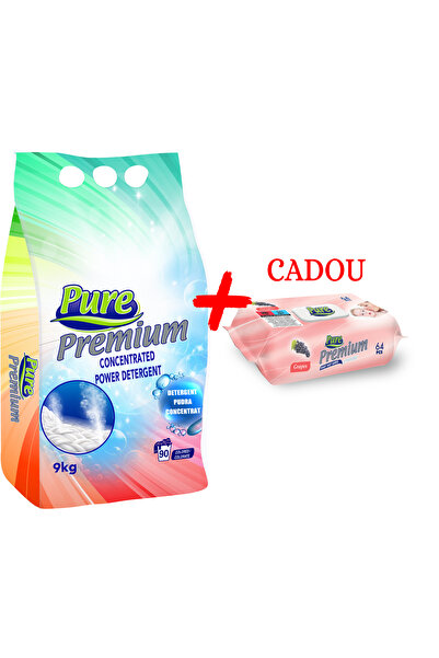 Pure Powder Detergent 9kg Color + Napkins 64 pcs Grapes Gift