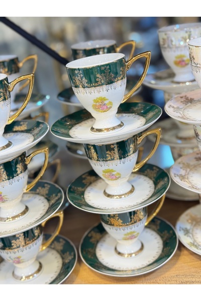 hediye Esterhomedecor 6 Person Porcelain Coffee Cup Set Fragonard