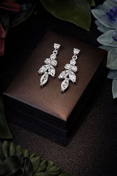 VİYA Grace Marquise Kesim Işıltılı Zirkon Abiye Küpe – Zarif Damla Form