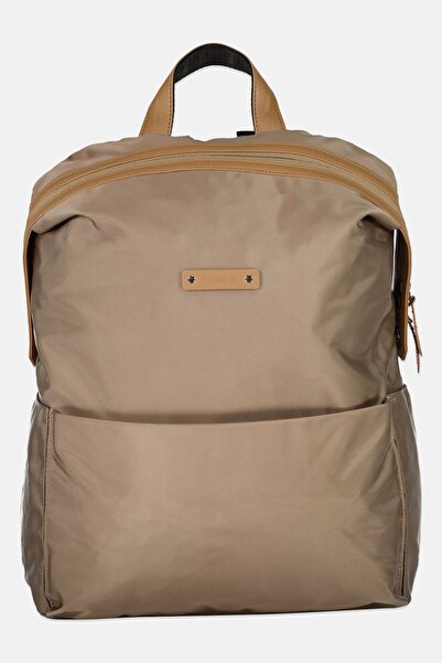 Bebe Men Plain Backpack Bag 32 H x 40 L x 15 W cm, Tan