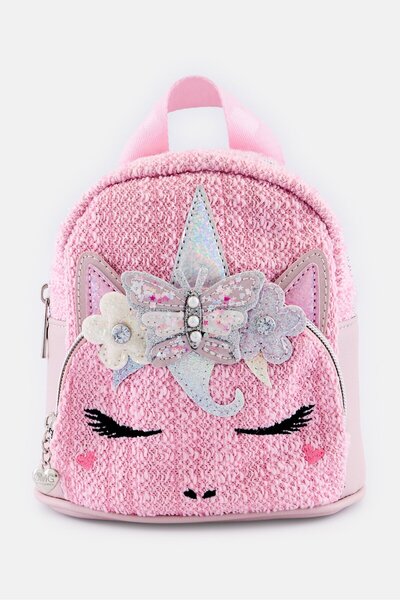 Miss Gwen's OMG حقيبة ظهر للبنات ذو ملمس بارز ، وردية اللون