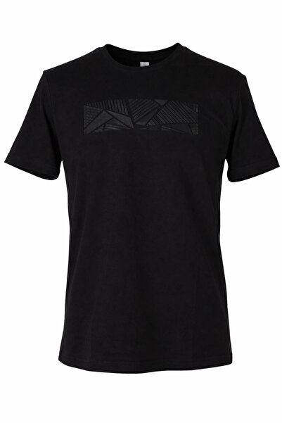 trender 26YDT1000023 تي شيرت رجالي أسود بنمط حقن