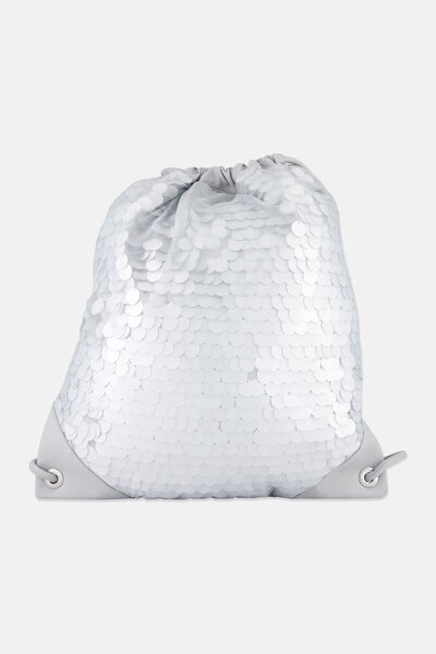 Esprit Women Sequence Detail Drawstring And Pouch Bag 47 H X 41 L X 1 W Cm, Grey