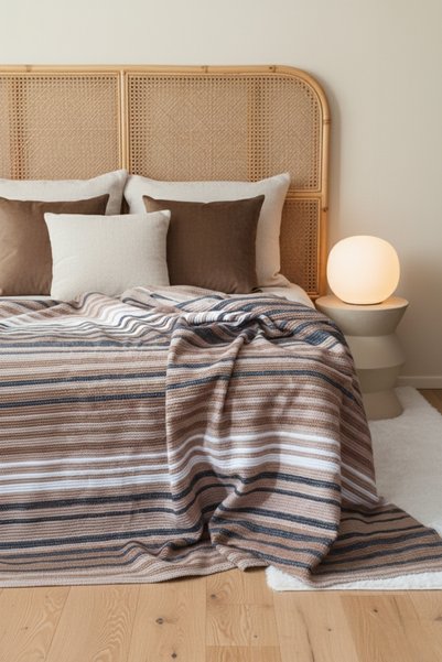 Lorvian Noletti Cotton Lu Striped Single Blanket