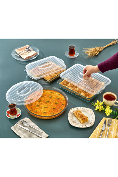 Hanım Ev Plastik Yuvarlak+ Kare+ Dikdörtgen Borcam Kapağı 3'lü Set