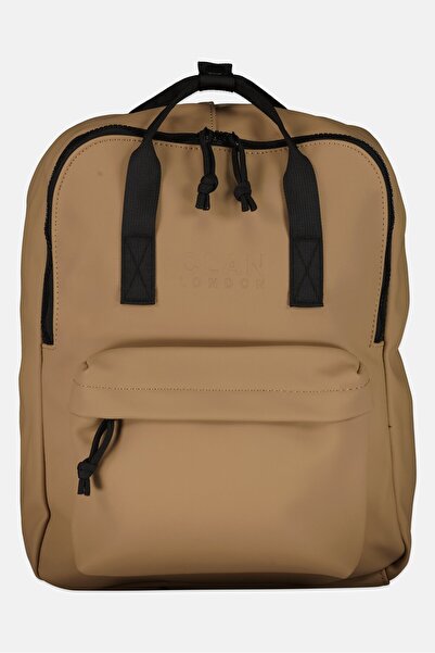 CLAN LONDON Women Brand Logo Backpack, Brown