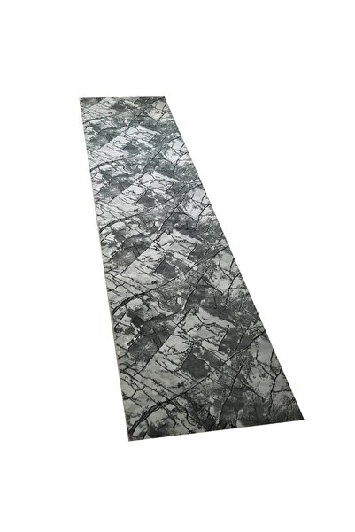 OEM Traversa Antiderapanta cu Nuante Gri, Abstract, Poliester, Latime 60 cm