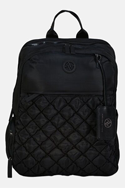 Adrienne Vittadini Women Brand Logo Backpack, Black