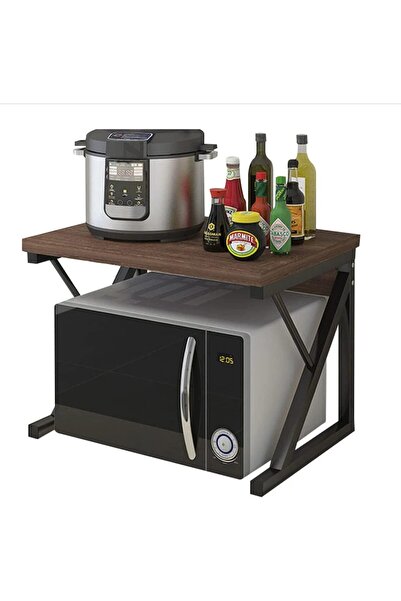 Arabest رف تخزين فرن الميكروويف، رفوف مطبخ من طبقتين، رف منظم، رف توابل خشبي