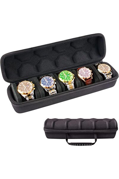 Arabest حقيبة سفر للساعات، حقيبة لفّ للساعات بخمسة فتحات، حافظة ومنظم ساعات ص...