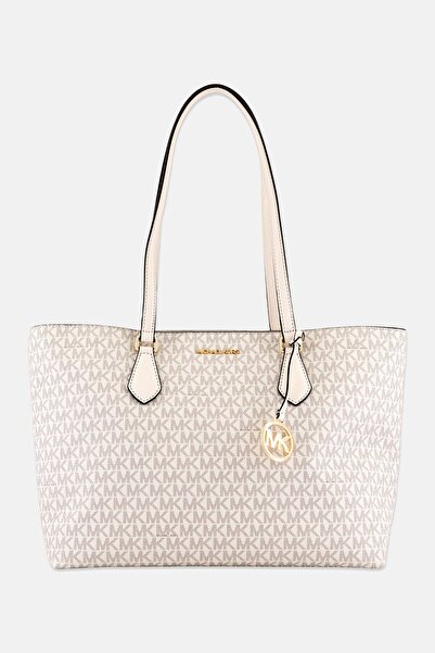 Michael Kors Women Monogram Logo Sheila Tote Bag, Cream