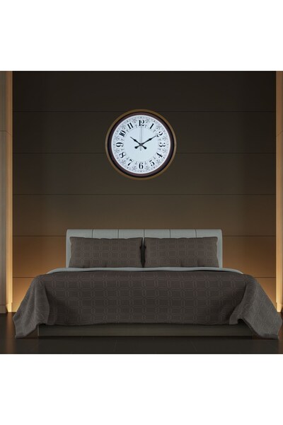 Lunaev ساعة حائط بتصميم بني مقاس 36 سم