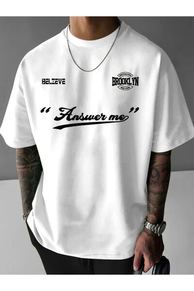 ZEMLİYA Tricou unisex supradimensionat cu imprimeu grafic – Croială lejeră pe...