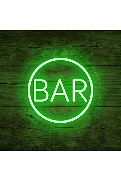 Slasa لافتة نيون LED خضراء مقاس 50 × 50 سم مع قاعدة أكريليك 6 مم للمطاعم والع...