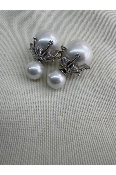 bijux by mrv Special Design Pearl and Stone Earrings with Reversible Stones