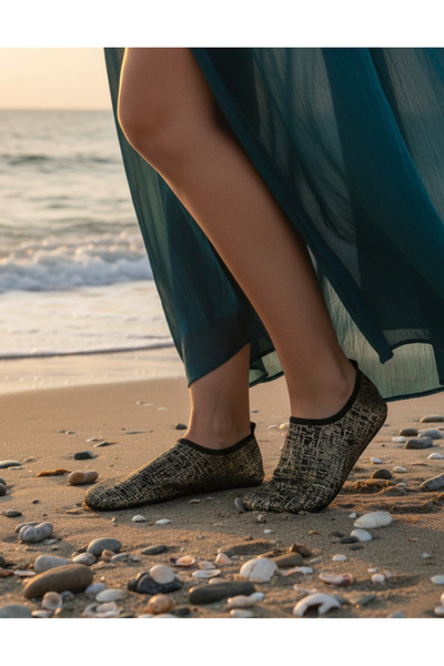 Sea&Blue Pantofi de mare Black Gold, pachet de talpă antialunecare - elastic ...