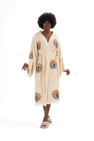 Befera Design Kimono din muselină bumbac 100% piese Güneş Göz cu imprimeu cu ...