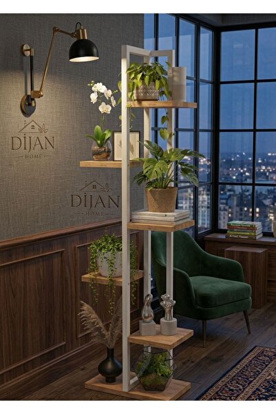 Dijan Home 6 Bölmeli Beyaz-Çam Çiçeklik