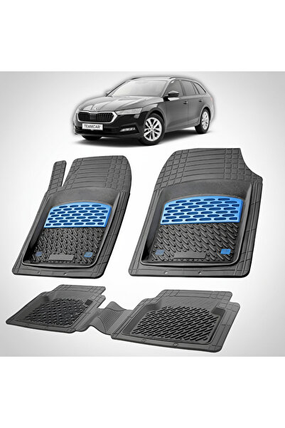 TEAMCAR Съвместими стелки за под за Skoda Octavia IV Combi 2019+ | Сини